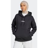 adidas - ESSENTIALS LINEAR FLEECE HOODIE - Zwart - Materiaal: Fleece