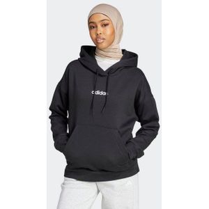 adidas - ESSENTIALS LINEAR FLEECE HOODIE - Zwart - Materiaal: Fleece