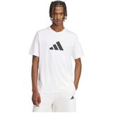 adidas Hombre FUTURE ICONS THREE BAR TEE, white, M Short