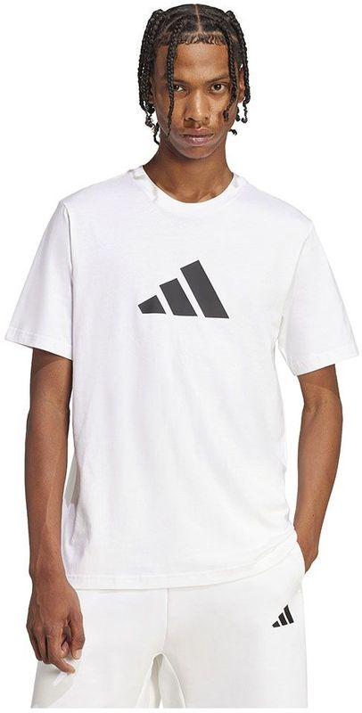 adidas Hombre FUTURE ICONS THREE BAR TEE, white, M Short