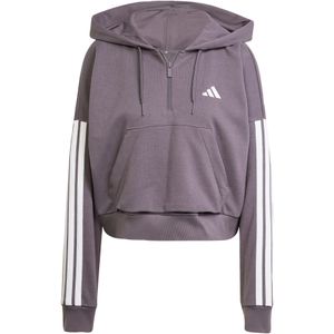 adidas - Essentials 3-Stripes - Hoodie - Grijs - 55% Katoen / 36% Polyester (Gerecycled) / 9% Viscose