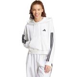 adidas Sportswear Essentials 3-Stripes French Terry Hoodie met Korte Rits - Dames - Wit