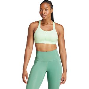 adidas Performance TLRD Impact Luxe High-Support Beha met Rits - Dames - Groen- 90D