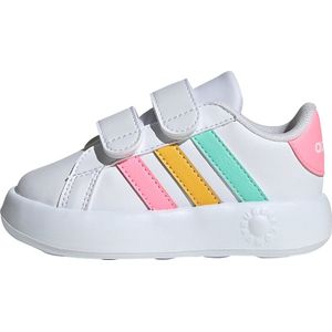 adidas Uniseks-Kind Grand Court 2.0 Shoes Kids, Cloud White/Pulse Mint/Beam Pink, 25 EU