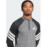 adidas Performance Icon 3-Stripes T-shirt met Korte Rits - Heren - Zwart