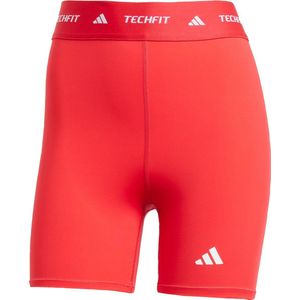 adidas Performance TECHFIT Korte Legging - Dames - Rood - 13cm