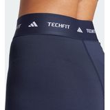 adidas Performance TECHFIT Korte Legging - Dames - Blauw - 10cm