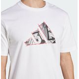 adidas - M PHOTO LOGO T - T-shirt - Wit - Regular Fit - 100% Katoen