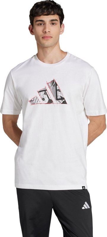 adidas - M PHOTO LOGO T - T-shirt - Wit - Regular Fit - 100% Katoen