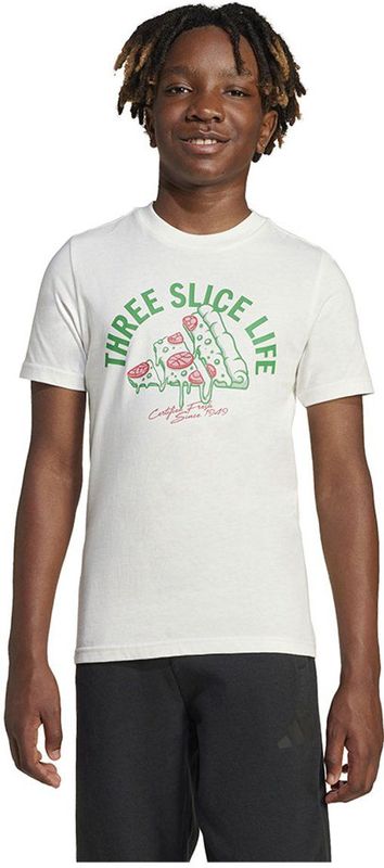 adidas - Lounge Pizza Graphic Tee - T-shirt - Wit