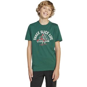 adidas - Lounge Pizza Graphic - T-shirt - Groen - Korte Mouwen