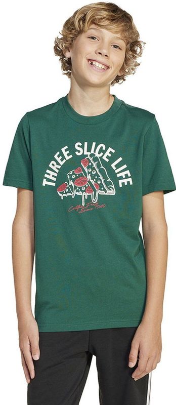 adidas - Lounge Pizza Graphic - T-shirt - Groen - Korte Mouwen