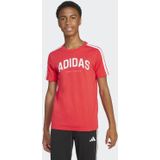 adidas - Sportswear - T-shirt - Rood/Wit - Zachte Enkele Jersey