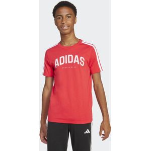 adidas - Sportswear - T-shirt - Rood/Wit - Zachte Enkele Jersey