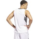 ADIDAS - Legends - Functioneel Shirt - Zwart/Wit - Gerecycled Materiaal, V-hals