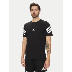 Adidas - Future Icons 3-Stripes T-Shirt - Zwart - Gemaakt van Gerecyclede Materialen