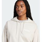 adidas - Essentials Linear French Terry Ritshoodie - Dames - Beige - Katoen