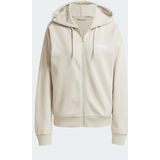 adidas - Essentials Linear French Terry Ritshoodie - Dames - Beige - Katoen