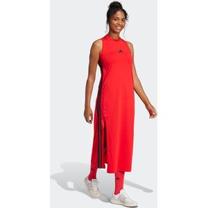 Adidas - Essentials 3 Stripes - Lange Jurk - Zwart - Katoen/Elastaan