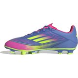 adidas - F50 Club - Voetbalschoenen - Blauw Neongeel Roze - Synthetisch Materiaal