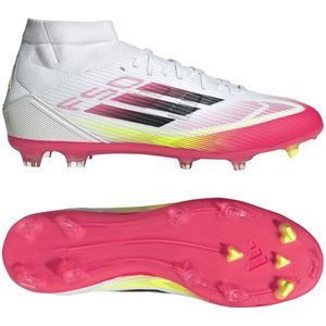 adidas F50 League Mid FG/MG Fußballschuhe JI0434 - cloud white/core black/solar yellow 48 für Herren, weiß, Gr. 48 EU / 12,5 UK