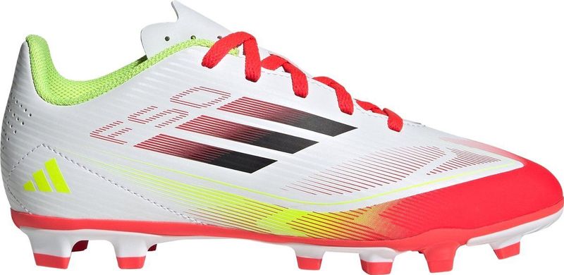 adidas - F50 Club - Voetbalschoenen - Wit Rood Zwart Geel - Synthetisch Materiaal