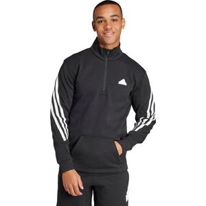 adidas Sportswear Future Icons 3 Stripes Sweatshirt met Halflange Rits Heren Zwart