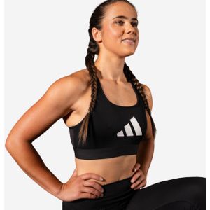 Adidas - Powerreact - Sportbeha - Zwart - 91% Gerecycled Polyester
