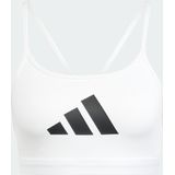 Adidas - Aeroreact - Sportbeha - Zwart - 91% Gerecycled Polyester, AEROREADY, Ademend