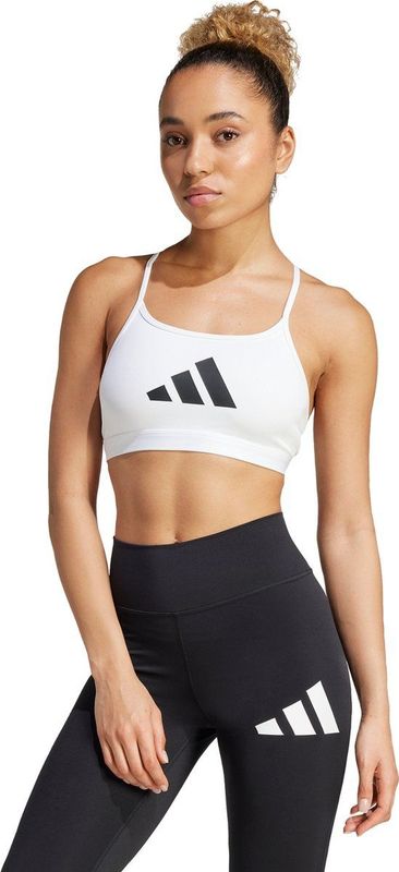 Adidas - Aeroreact - Sportbeha - Zwart - 91% Gerecycled Polyester, AEROREADY, Ademend