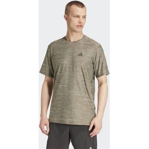 adidas Heren Train Essentials Stretch Training Tee, shadow olive mel./black, M