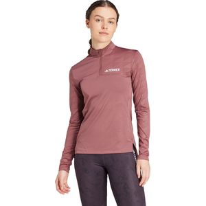 adidas MT Half-Zip Longsleeve Damen in braun, Größe: L