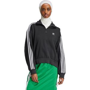 adidas Originals HALFZIP CREW FT - Dames - Zwart