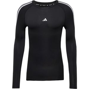 adidas Performance TECHFIT Compression Training 3-Stripes Longsleeve - Heren - Zwart