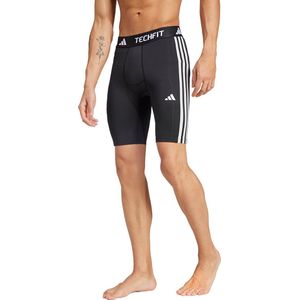 adidas Performance TECHFIT Compression Training 3-Stripes Korte Legging - Heren - Zwart
