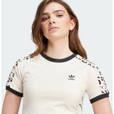 adidas Originals Leopard 3-Stripes T-shirt - Dames - Wit