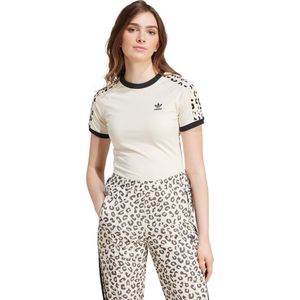 adidas Originals Leopard 3-Stripes T-shirt - Dames - Wit