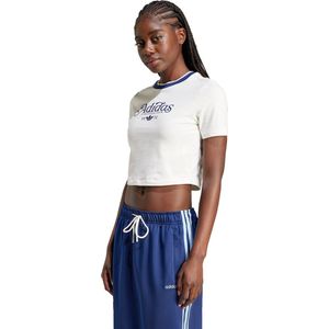 adidas Originals Graphic Badge Slim 3-Stripes T-shirt - Dames - Wit