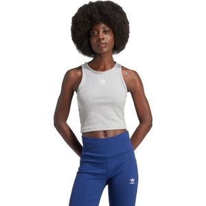 adidas Originals Essentials Ribbed Tanktop - Dames - Grijs - Geribbelde Knit - Racerbackmodel