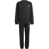 adidas - Kinderset - Fleece - Zwart - 70% Katoen/30% Gerecycled Polyester