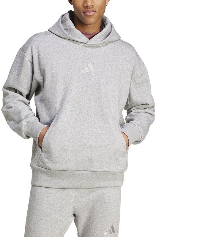 Adidas - All Szn Fleece Hoodie - Grijs - Katoen/Fleece - Losse Pasvorm