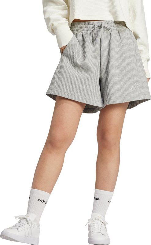 adidas - ALL SZN Rib Short - Korte Broek - Grijs - Dames - 2XL