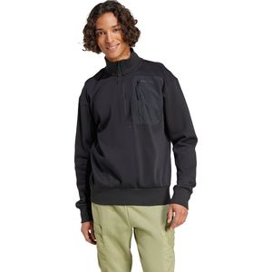 adidas Sportswear City Escape Fleece Sweatshirt met Halflange Rits - Heren - Zwart