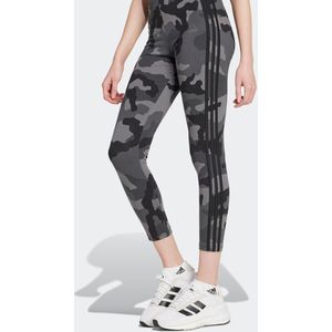 ADIDAS SPORTSWEAR - Legging Essentials 3 Stripes - Camouflageprint - Zwart - Katoen