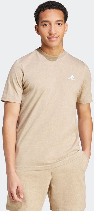 adidas - T-shirt - Melange - 100% Katoen - Fleece-inzetstuk op Halslijn