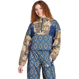 ADIDAS x FARM - Jas - Blauw - Polyester - 1/4 Rits met Kap