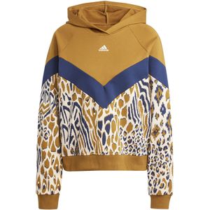 ADIDAS x FARM RIO - Hoodie - Kastanje/Beige - Katoen/Polyester - Dierenprint