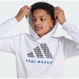 Adidas - Real Madrid Hoodie - Grijs - 77% Katoen 23% Polyester - Capuchon
