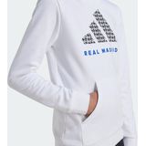 Adidas - Real Madrid Hoodie - Grijs - 77% Katoen 23% Polyester - Capuchon