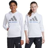 Adidas - Real Madrid Hoodie - Grijs - 77% Katoen 23% Polyester - Capuchon